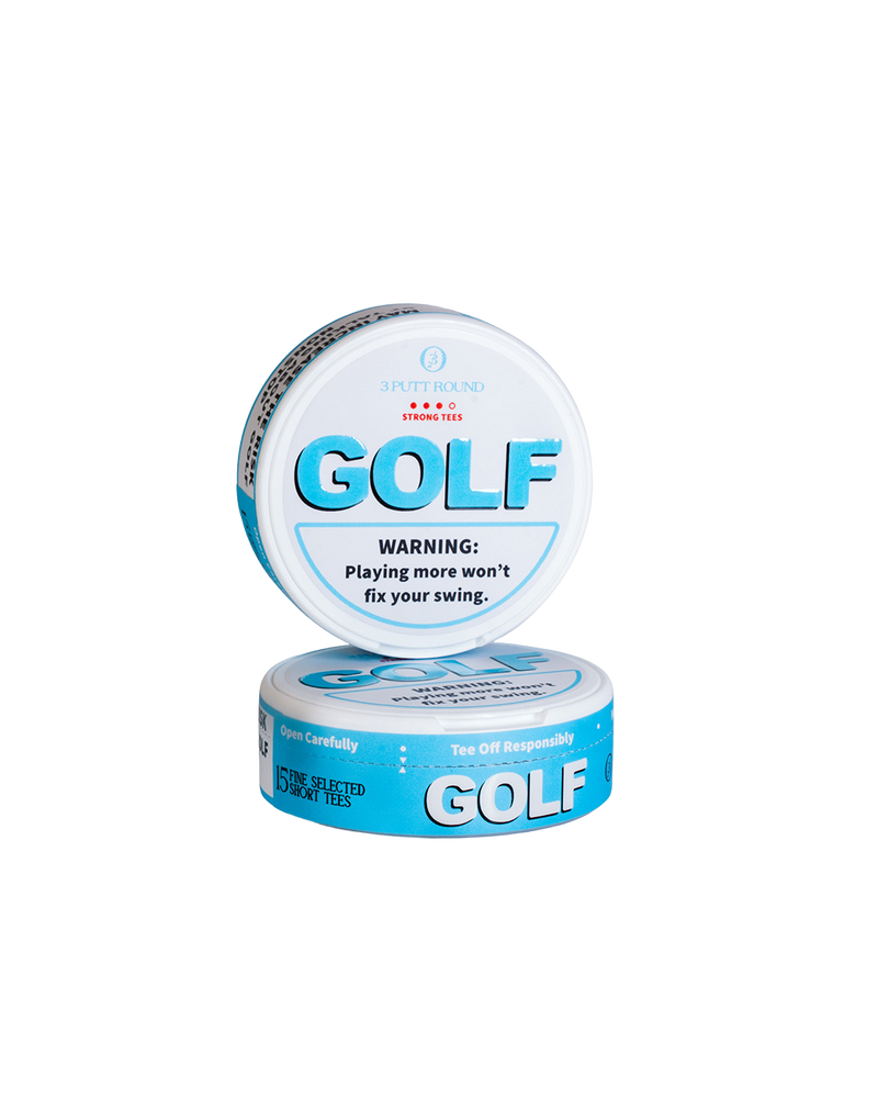 Three Putt Round Blue Upper Decky Tee Pack featuring multiple casual tees with blue and white design, laid flat on a neutral background.