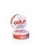 Three Putt Round Orange Upper Decky Tee Pack, colorful golf-themed tees arranged in a pack for golf enthusiasts.